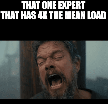 Reaction meme captioned that one expert that has four times the mean load.