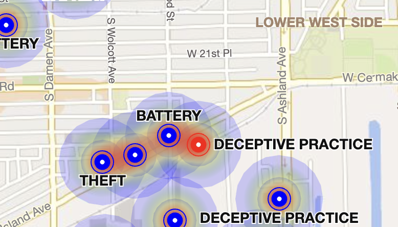 Predicted Crime Locations